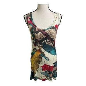 COPY - Tigresse Renata Figueiredo racerback tunic tank top animals color floral…